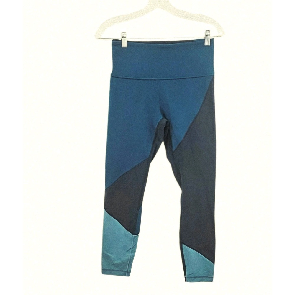 Lululemon Colorblock High-Rise Leggings Blue Teal Size 8